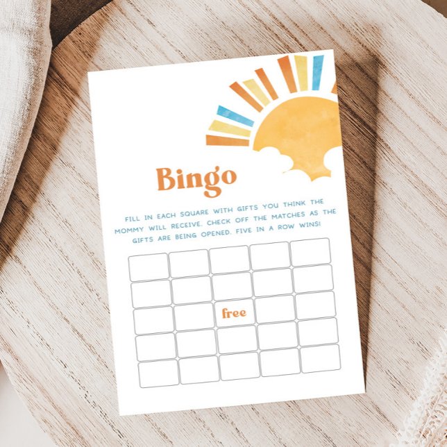 Here Comes the Son Baby Shower Bingo Game (Here Comes the Sun Baby Shower Game)
