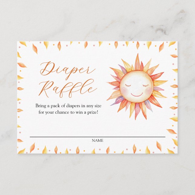 Here Comes the Son Baby Shower Diaper Raffle Enclosure Card (Front)
