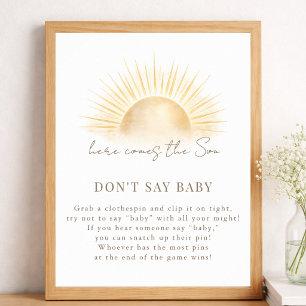 Here Comes The Son Baby Shower Don't Say Baby Sign