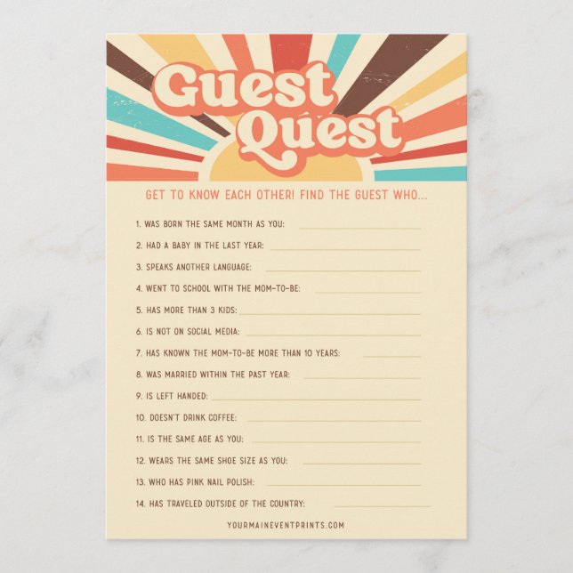 Here Comes The Son Baby Shower Games  Menu (Front)