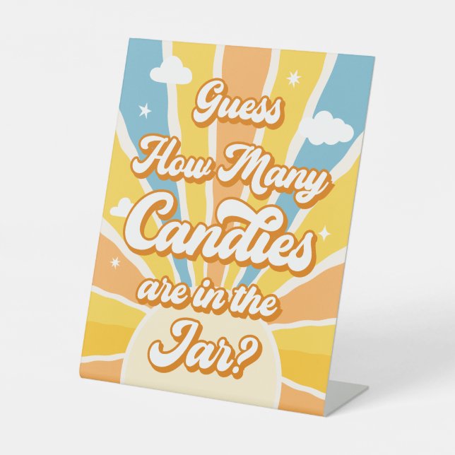 Here Comes the Son Baby Shower Guess How Many Pedestal Sign (Front)