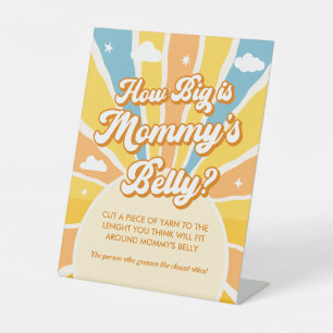Here Comes the Son Baby Shower How Big Mummy Belly Pedestal Sign