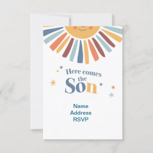 here comes the son baby shower invitation