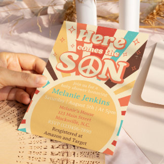 Here Comes The Son Baby Shower  Invitation