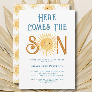 Here Comes The Son Baby Shower  Invitation