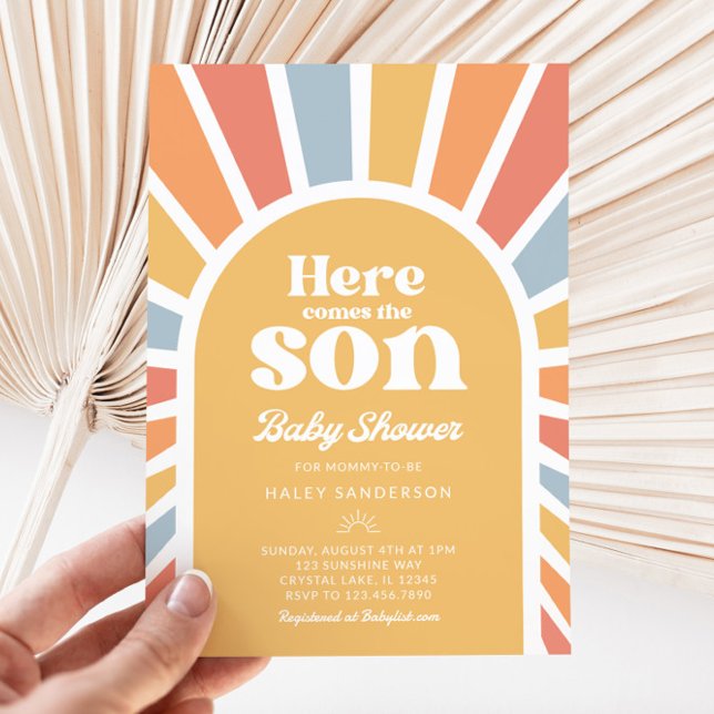 Here Comes the Son Baby Shower Invitation (Here comes the Son Baby Shower Invitation)