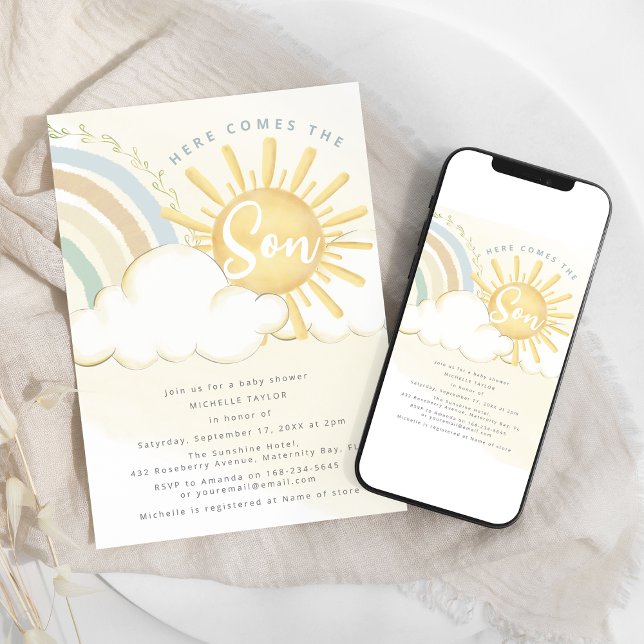 Here Comes The Son | Baby Shower Invitation (Creator Uploaded)