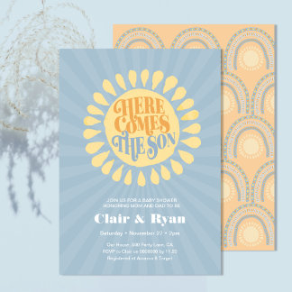 Here Comes The Son Baby Shower Invitation