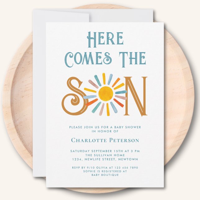 Here Comes The Son Baby Shower Invitation (Creator Uploaded)