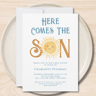 Here Comes The Son Baby Shower  Invitation