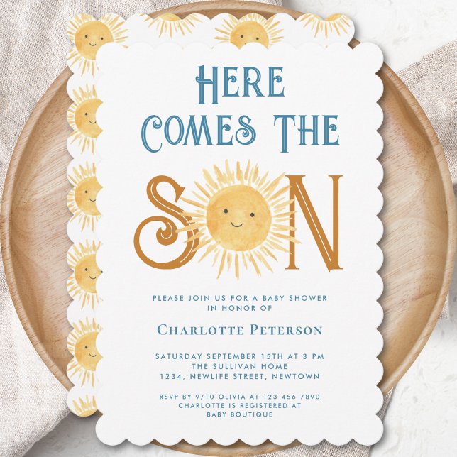 Here Comes The Son Baby Shower  Invitation (Creator Uploaded)