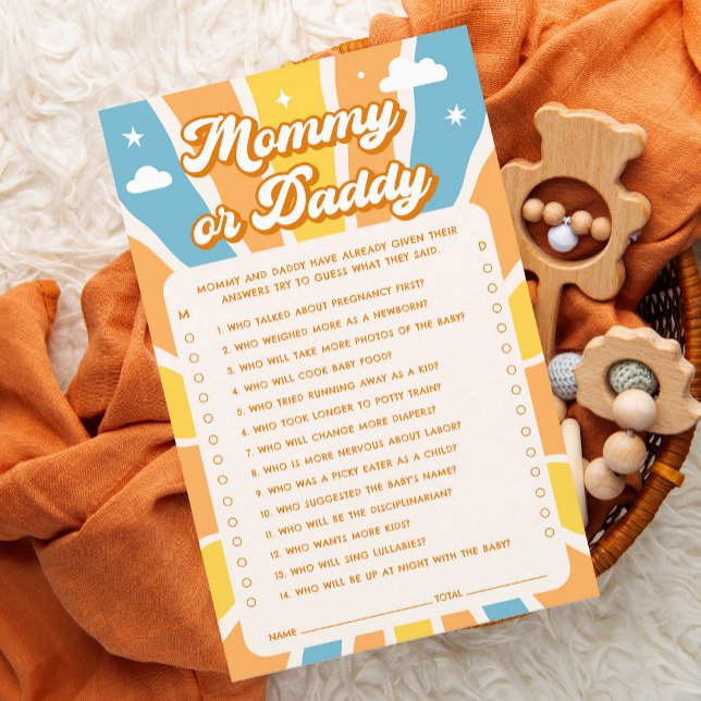 Here Comes the Son Baby Shower Mummy or Daddy Game (Creator Uploaded)