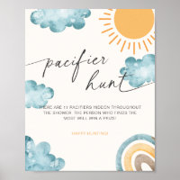 Here Comes The Son Baby Shower Pacifier Hunt Game