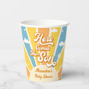 Here Comes the Son Baby Shower Paper Cups