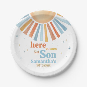 Here Comes the Son Baby Shower Paper Plate