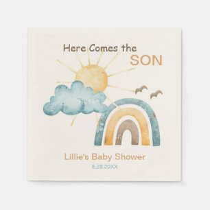 Here Comes The Son Baby Shower Paper Plates Napkin