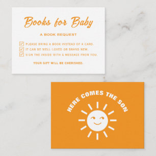 Here Comes The Son Baby Shower Please Bring A Book Enclosure Card