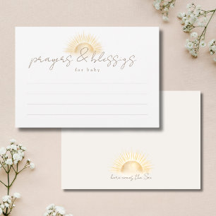 Here Comes The Son Baby Shower Prayers Card