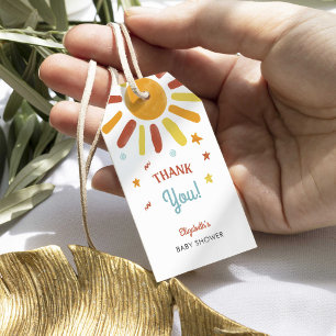 Here Comes The Son Baby Shower Thank you Custom Gift Tags