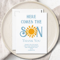 Here Comes The Son Baby Shower Thank You