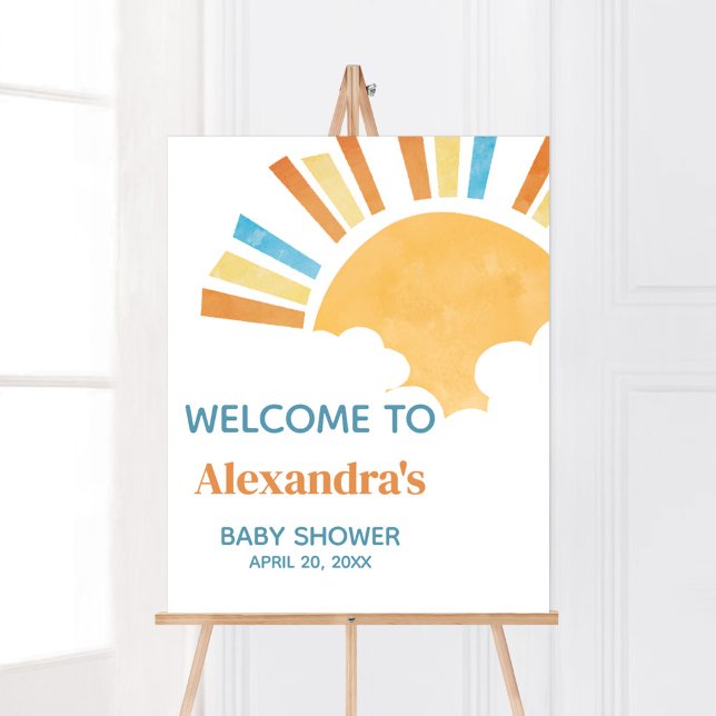Here Comes the Son Baby Shower Welcome Poster (Here Comes the Son Baby Shower Welcome Sign)