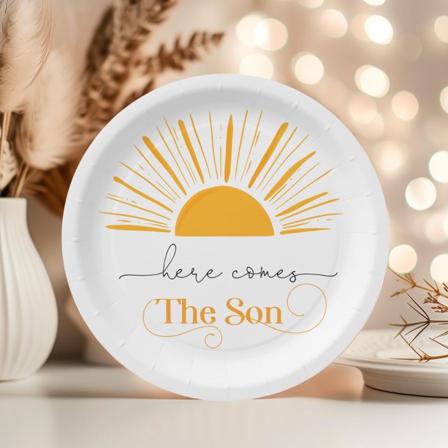 Here comes the son birthday paper plate (Creator Uploaded)