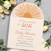 Here comes the son boho arch sun boy baby shower