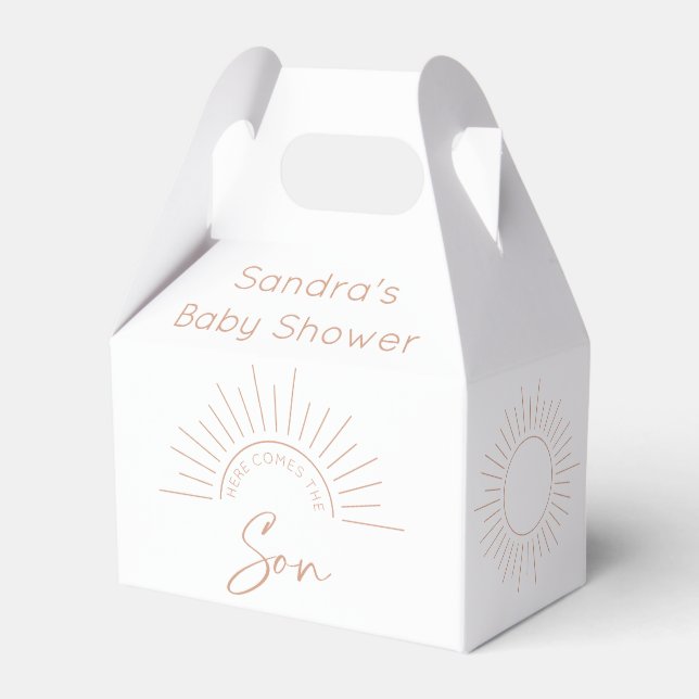 Here Comes The Son Boho Baby Shower Favour Box (Front Side)