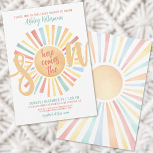 Here Comes The Son Boho Baby Shower Invitation