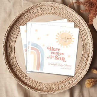 Here Comes the Son Boho Baby Shower Napkin