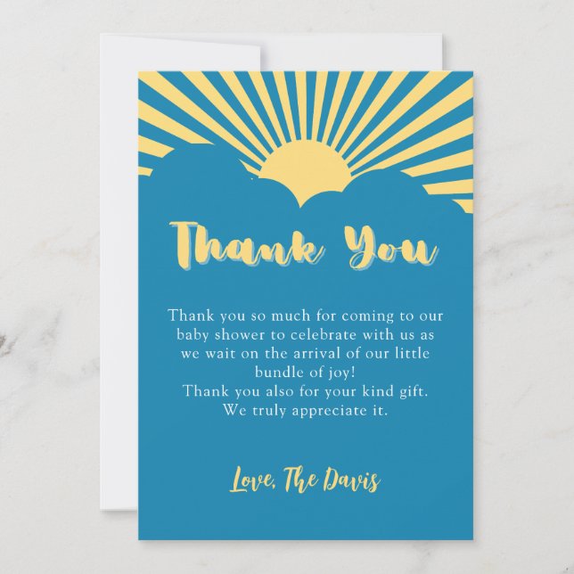 Here Comes the Son Boho Sunshine Retro 90s Invitation (Front)