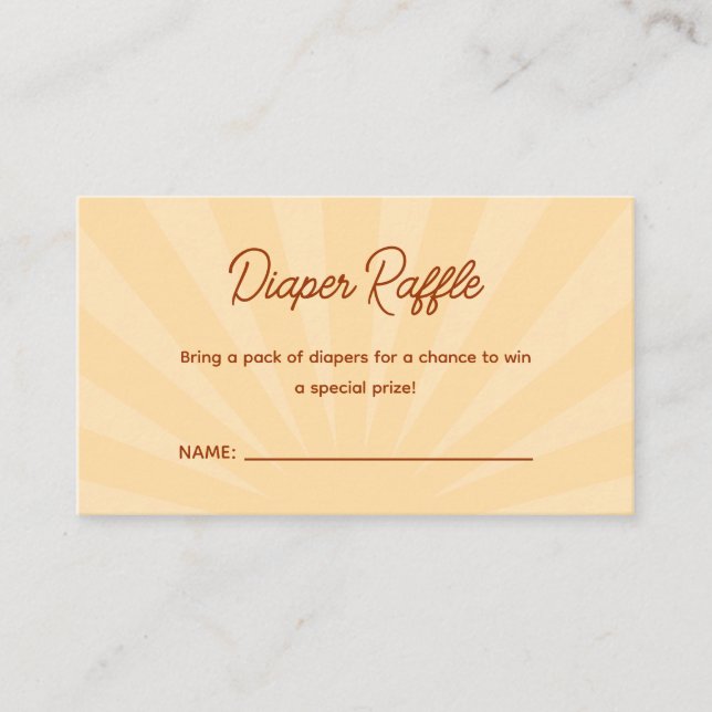 Here Comes The Son Boy Baby Shower Diaper Raffle Enclosure Card (Front)