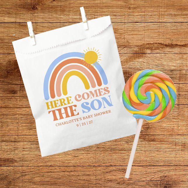 Here Comes The Son Boy Baby Shower Favour Bags (Creator Uploaded)