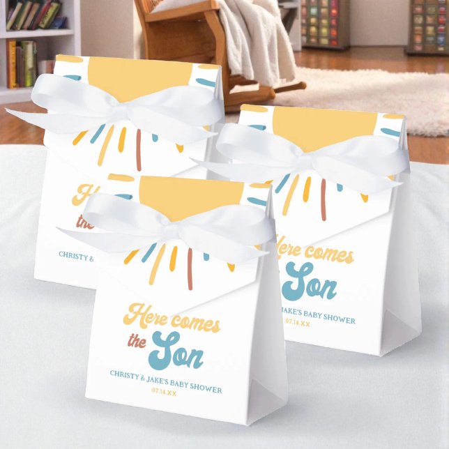 Here Comes The Son Boy Baby Shower Favours Favour Box (Creator Uploaded)