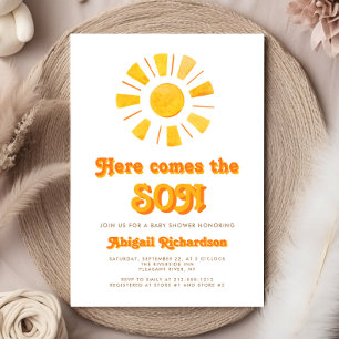 Here Comes the Son Boy Baby Shower Invitation