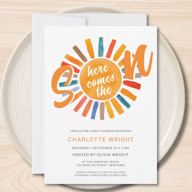 Here Comes The Son Boy Baby Shower Invitation (Creator Uploaded)