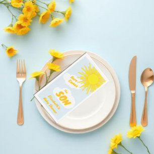 Here Comes The Son Boy Baby Shower Napkin