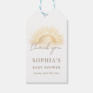 Here Comes The Son Boy Baby Shower Thank You Gift Tags