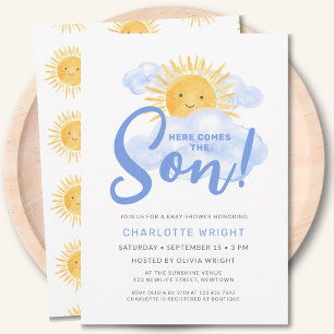 Here Comes The Son Boy's Baby Shower Invitation