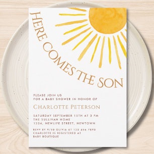 Here Comes The Son Boy's Baby Shower Invitation