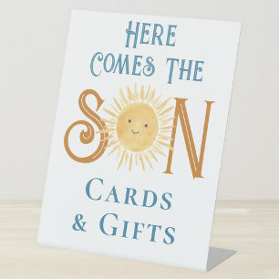 Here Comes The Son Cards And Gifts Baby Shower  Pedestal Sign