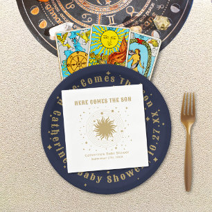 Here Comes The Son Celestial Baby Shower Napkin