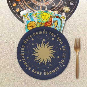 Here Comes The Son Celestial Baby Shower Paper Plate