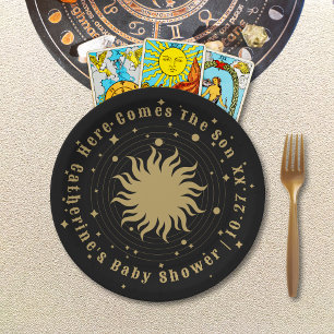 Here Comes The Son   Celestial Baby Shower Paper Plate