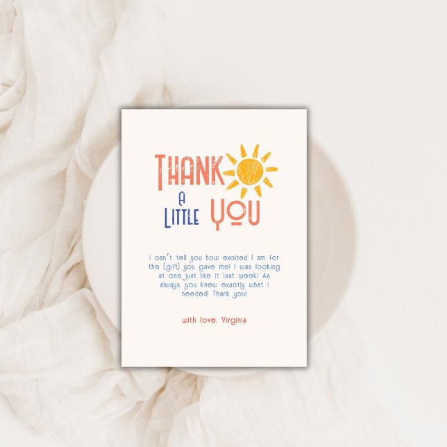 Here Comes The Son Colourful Retro Sun Baby Shower Thank You Card (Here Comes The Son Colorful Retro Sun Baby Shower Thank You Card)