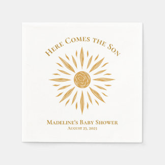 Here Comes The Son Custom Baby Shower Napkin