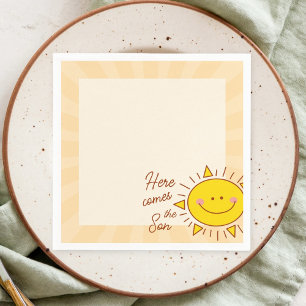 Here Comes The Son Little Sunshine Boy Baby Shower Napkin