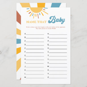 Here Comes The Son Name That Baby Game