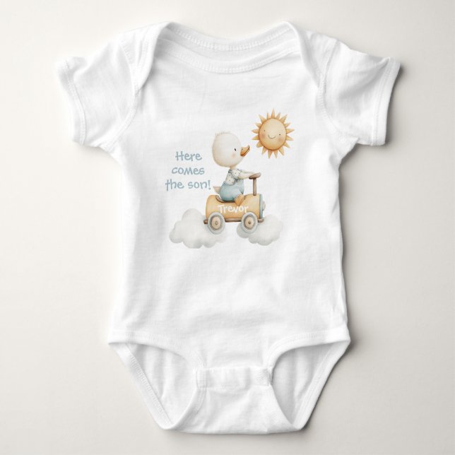 Here Comes the Son Personalized Baby Bodysuit (Front)