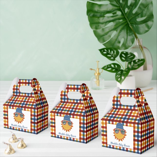 Here Comes the Son Plaid Baby Boy Shower Favour Box (Multiple)